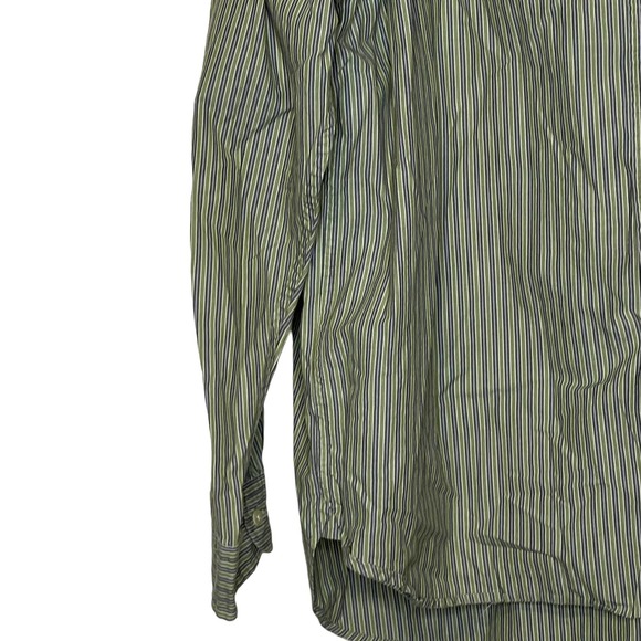 Gap 80's Two Ply Poplin Button Up Shirt Longsleeve Striped 100% Cotton Men Large - Picture 3 of 8